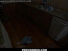 Stepson's kitchen surprise for MILF