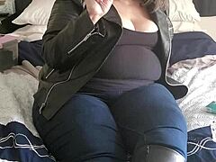 BBW Abby's smoking hot leather show