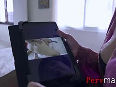 Stepson caught watching porn with girl