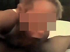 Interracial couple's steamy blowjob session