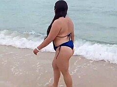 Milk-filled hotwife's beach encounter