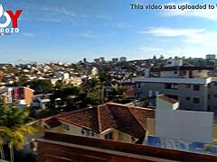 Balcony tryst with open windows