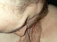 MILF gets her hairy twat licked