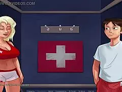 Sensual massage with cartoon characters