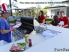 Big-boobed MILF joins 4th of July fun