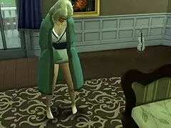 Iruka fucks Shizune anal while Tsunade masturbates