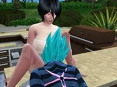 Mikasa seduces Vegeta during cooking lesson, promising better sex than Bulma