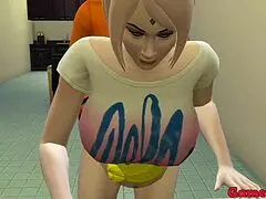 Hinata and Sakura’s Wild Kitchen Anal Adventure