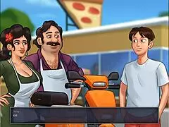 Summertime saga version 0.20.1 episode 32 features a romantic kiss scene.