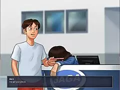 Summertime saga version 0.20.1 episode 32 features a romantic kiss scene.