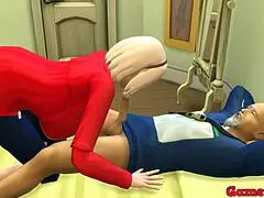 Master Roshi fucks Sakura's ass hard!