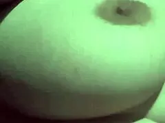 bbw hotwife teases her big boobs then slides dildos into her wet pussy