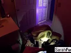 Sarah Jessie says, 'Watch me give a blowjob in the bathroom'